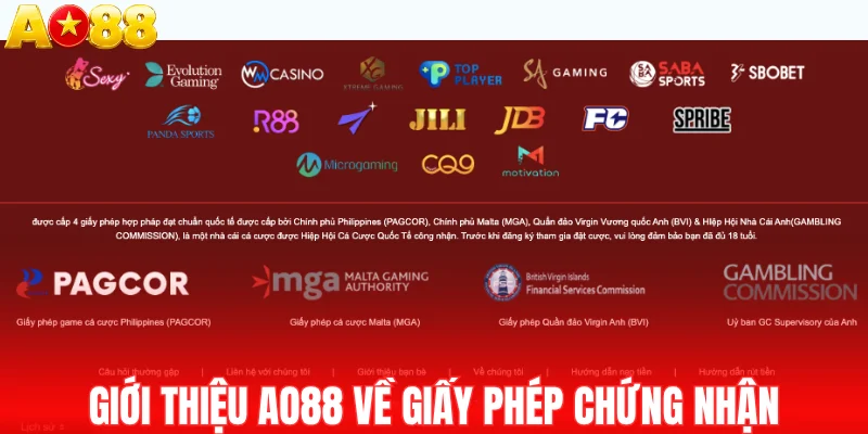 Giới thiệu AO88 về giấy phép chứng nhận