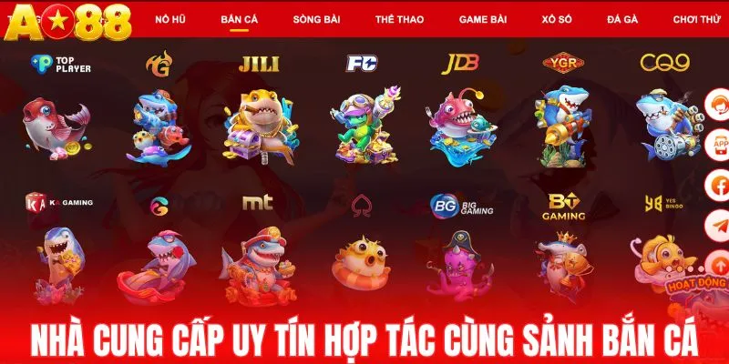 Một số nhà cung cấp uy tín thế giới hợp tác cùng sảnh bắn cá
